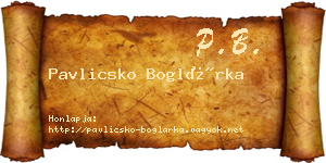 Pavlicsko Boglárka névjegykártya